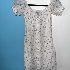 White floral princess polly mini dress